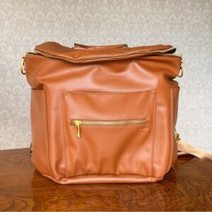 Fawn Brown Leather Original Diaper Bag